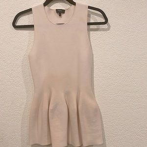 Theory Womens Peplum Shaped Shell Ivory Cheshire Knit